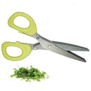 Scallion Scissors Herb Onion Cutter 5 Blades Multi-functional Stainless Steel Vegetable Cutter Knives Scissors Cooking Tools