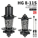 Koozer XM490 Hubs 4 Bearing MTB Mountain Bike Hub Front Rear QR or Thru 28/32/36 Holes Disc Brake Bicycle Hub 8 9 10 11 12Speed