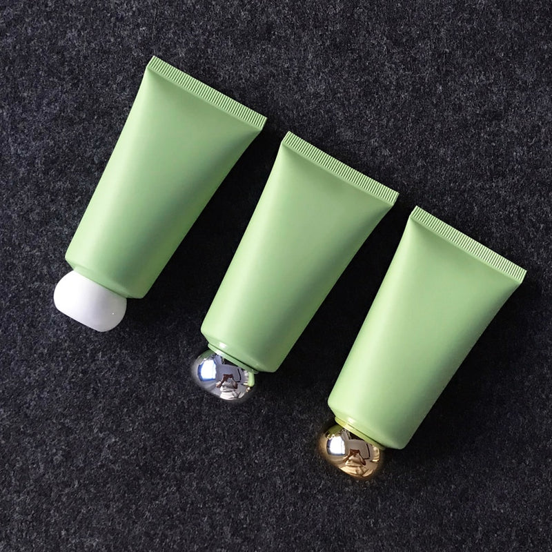 50ml Frost Plastic Soft Bottle Matte Green 50g Cosmetic Cream Facial Cleanser Container Toothpaste Lotion Tube Free Shipping