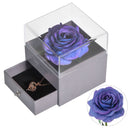 Mothers Day Natural Eternal Rose Jewelry Box /w 100 Languages Love Necklace Preserved Flowers Proposal Ring Case Gifts for Her