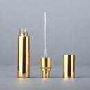 50 unids/lote, botella de Perfume de 10ML, vidrio chapado UV recargable con atomizador de aluminio, botellas de Spray, contenedores vacíos de muestra