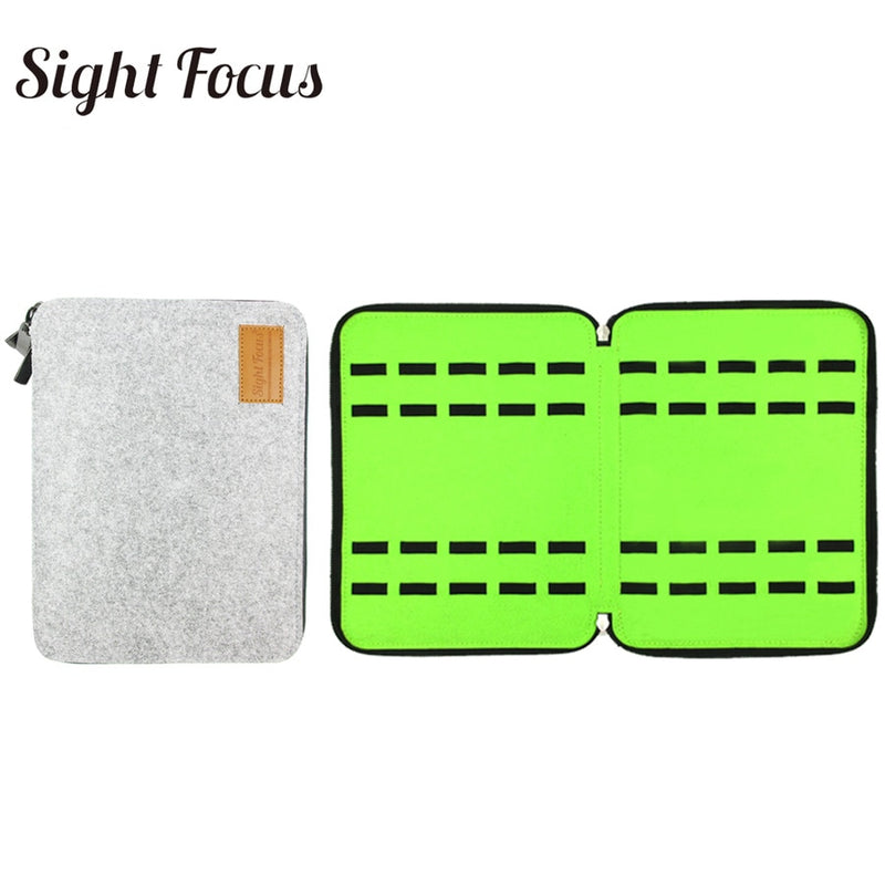 Sight Focus Uhren-Organizer-Box aus Filz mit 40 Fächern, Grau, Uhren-Aufbewahrungstasche, doppellagige Uhrenarmband-Organizer-Halterungstasche