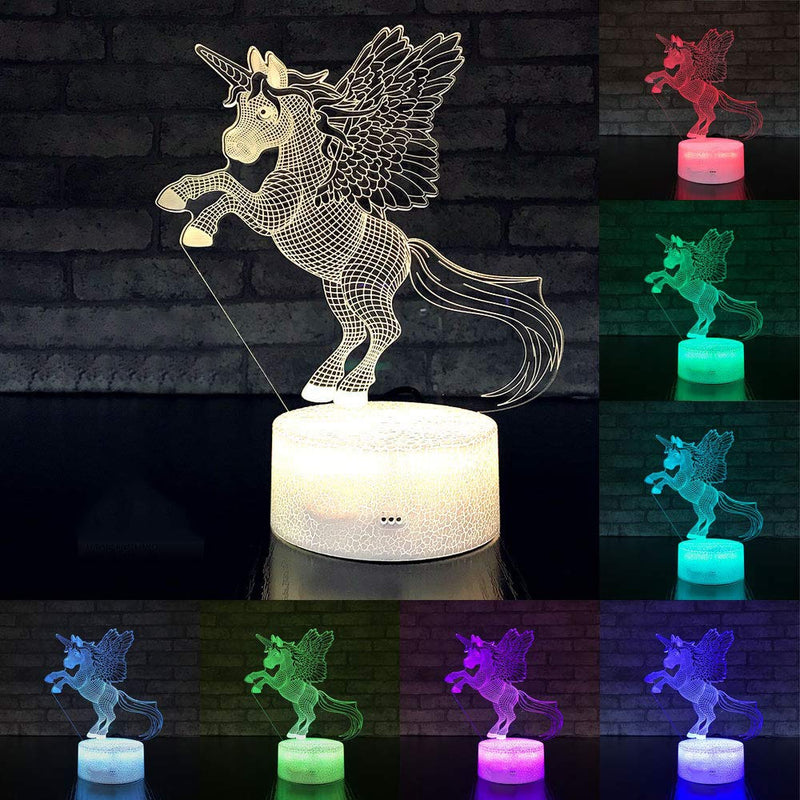 7 / 16 Color LED Table Desk Lamp Kids Gift Home Decoration LED Table Desk Lamp LED Night Light Unicorn 3D LED Night Light D25