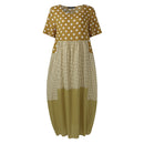 ZANZEA Bohemian Polka Dot Printed Long Dress 2022 Women's Summer Sundress Casual Short Sleeve Plaid Party Vestido Robe
