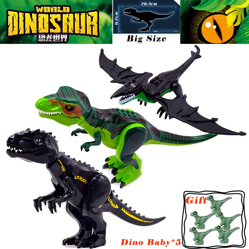 Nuevo dinosaurio Jurásico animales de la selva DIY bloques dinosaurios Mini modelos bloques de construcción ladrillos chico Dino juguetes para niños