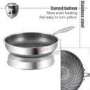 AIWILL Kitchen Quality 316 /304 Stainless Steel Frying Pan Nonstick Pan Cooking Fried Steak Pot Electromagnetic Furnace General