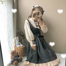 Japanese Korean Harajuku Gothic Bandage Bow Patchwork Girl Cosplay Dress Kawaii Ruffles Dress Women Lolita Style Party Dresses