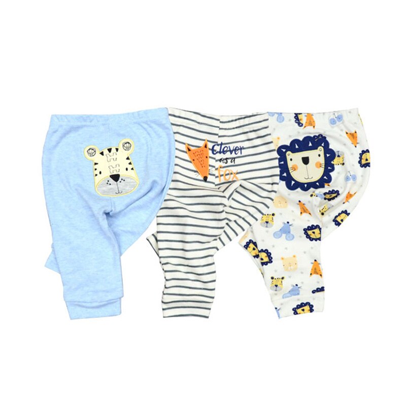 3/6 Stück Babyhose Baumwolle Herbst Cartoon Animal Print Leggings Jungen Mädchen Lange Babyhosen