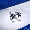 Pendientes de plata SANTUZZA para mujer, Plata de Ley 925 pura, flor de estrella rosa azul, Zirconia cúbica, joyería de moda