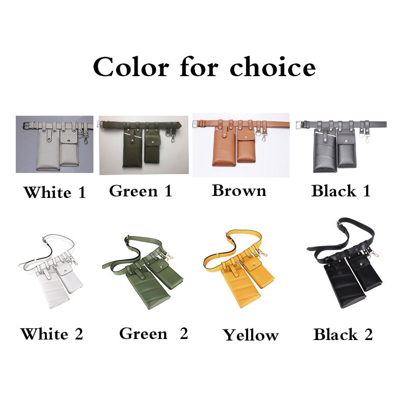 Women Waist Bag Fashion Leather Waist Belt Bag Crossbody Chest Bags Girl Fanny Pack Small  Phone Pack shoulder strap Packs 03037