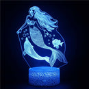 Beautiful Disney Mermaid Princes Ariel Cartoon LED Night Light Children Kids LED Nightlamp Girls Gifts 3d Decorative Table Lamp
