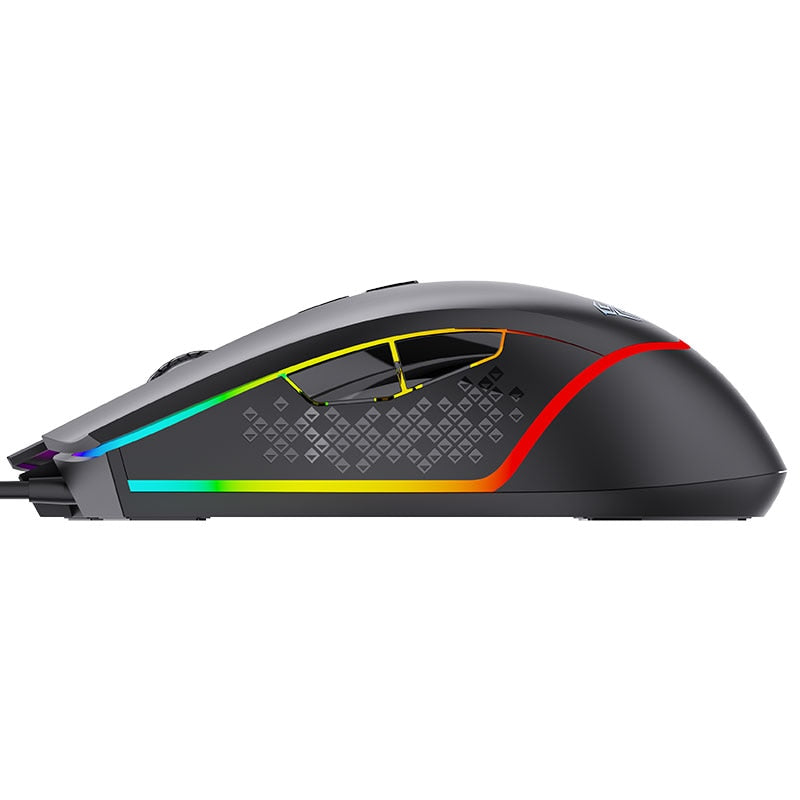 AULA F805 RGB Gaming Mouse 6400DPI Wired Backlit USB Computer Mouse Gamer 7 Programmable Buttons Ergonomic for Laptop Desktop