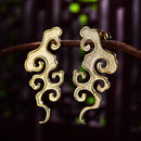 Lotus Fun Real 925 Sterling Silver Fine Jewelry Original Sunset Cloud Dangle Earrings Chinese Style Vintage Earrings for Women
