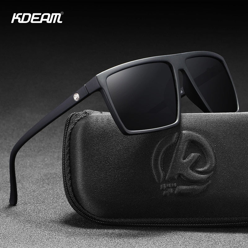 KDEAM High Performance Square Polarized Sunglasses For Men Women Plastic Titanium TR90 Driving Sun Glasses Cat.3 CE KD693