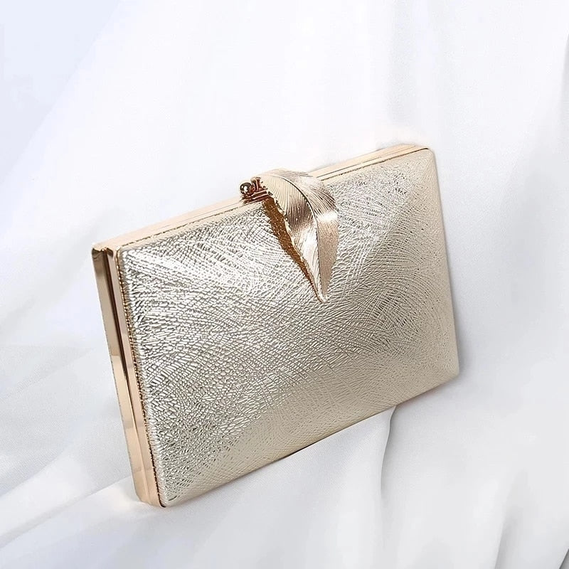 Bolso de mano de boda Luxy Moon para mujer, bolso dorado, bolso de mano para mujer, bolso de fiesta para novia, bolso de hombro con cierre de hoja de Metal ZD1524