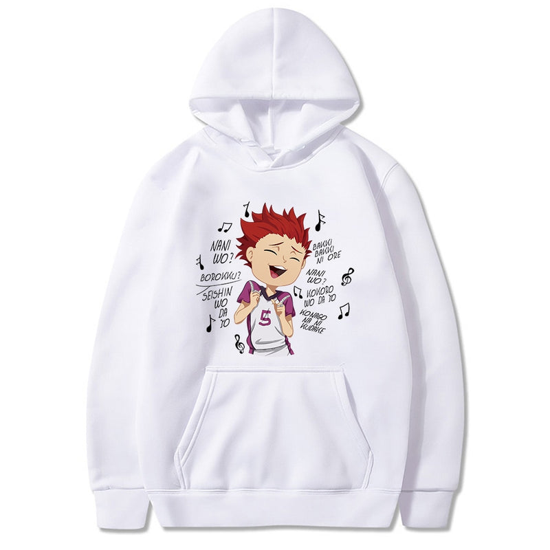 Funny Haikyuu Satori Tendou Hoodie Men Anime Manga Volleyball Long Sleeved Streetswear Hoodie