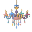 Rainbow Crystal Chandelier European Candle Bedroom Children's Room American Girl Princess Makaron Pendant Chandeliers Lighting