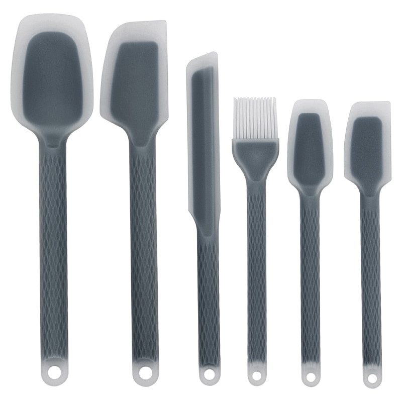 6 Pcs Kitchen Utensils Set Kitchenware Spatula Spoon Scraper Brush Tools Silicone Baking Cooking Cake Accessories