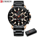 CURREN Sport Watches Men‘s Luxury Brand Quartz Clock Stainless Steel Chronograph Big Dial Wristwatch with Date Relogio Masculino