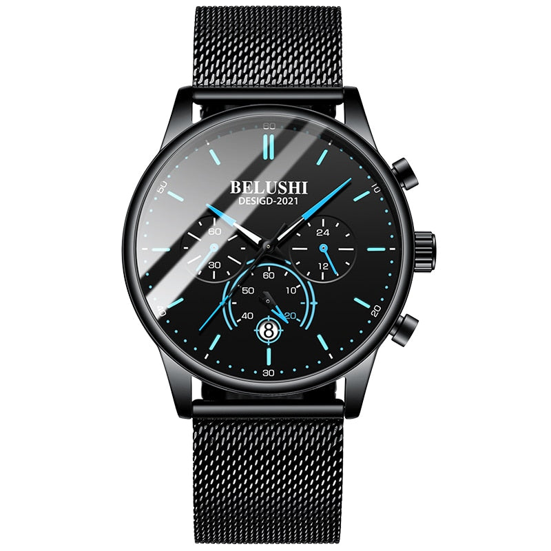 BELUSHI 2022 nuevos relojes de moda para hombre, marca de lujo, deportivo, de cuarzo, luminoso, resistente al agua, cronógrafo, relojes para hombre