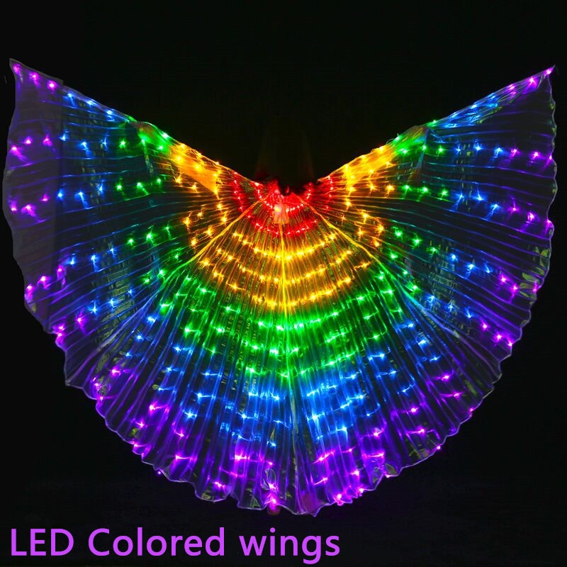 LED wings of Danza del vientre illuminina El attire de Ala wings de Baile LED colors Del Arco Iris accesorios para actuación en es