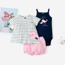 Summer Dresses 2023 Baby Girl Clothing Set Cotton Home For Baby Girl Clothes , 15 Colours Short Unicorn Infant Clothing Suit