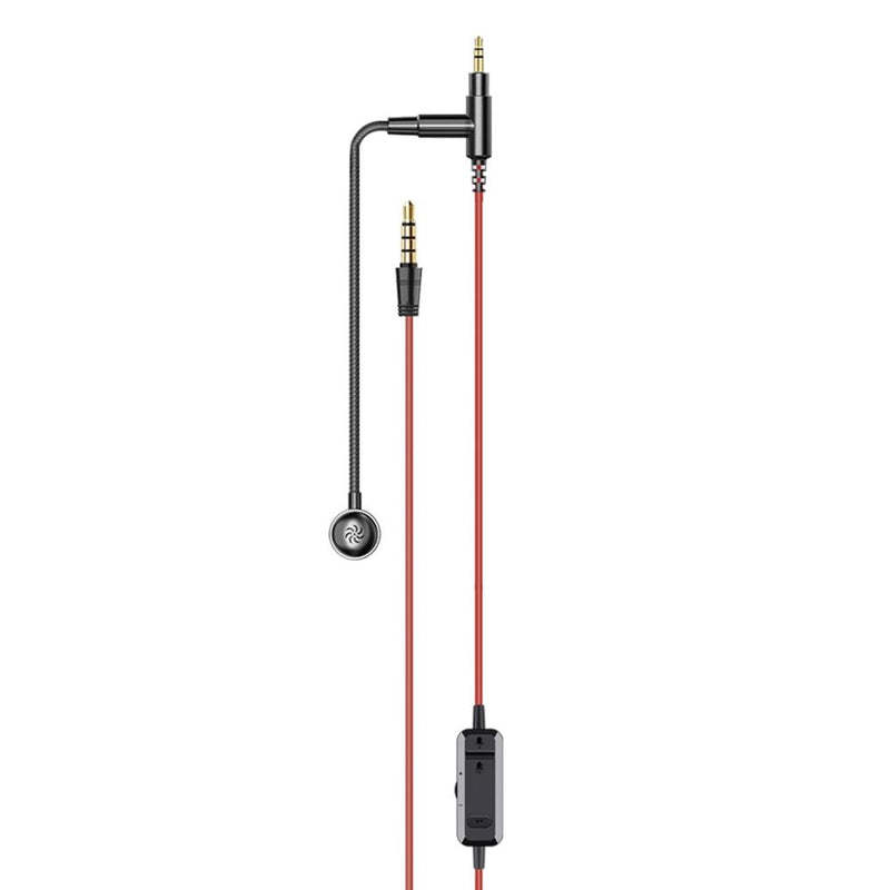 Oneodio 3,5-mm-Aux-Audiokabel mit Noise-Cancelling-Boom-Mikrofon, Lautstärkeregler, Mikrofon, Ein-Knopf-Stummschaltung für Oneodio-Kopfhörer, 2 m