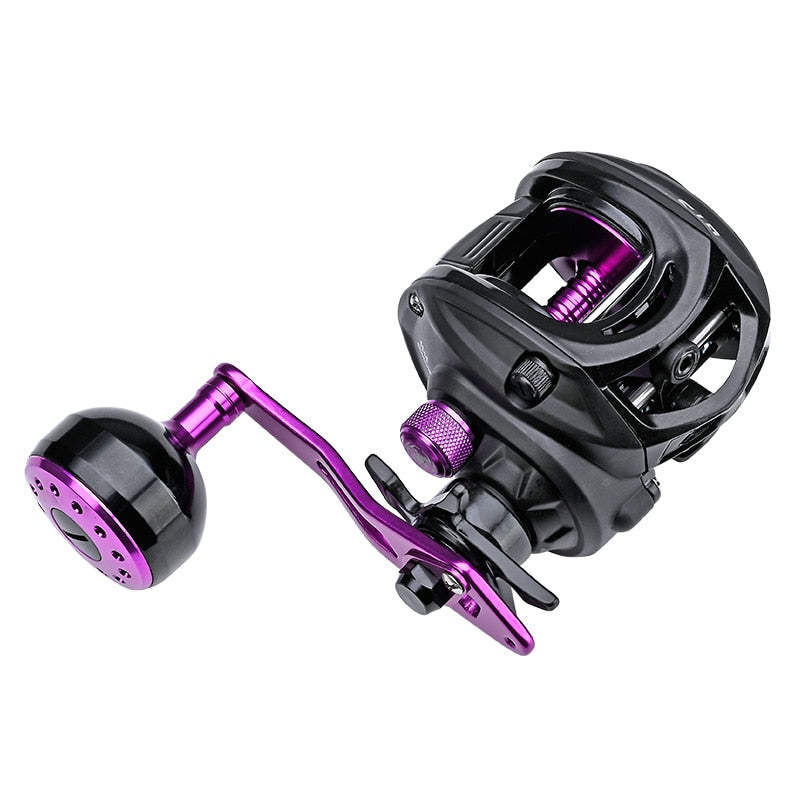 JITAI Baitcast Fishing Reel Larger Fishing Line Capacity 12BBs 7.0:1 Gear Ratio 92MM Extended Handle Knob 8KG Carbon Fiber Drag