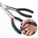 Long Pliers Straight 25 45 90 Degree O-Shape Bend Needle Nose Pliers 11" Plug Puller Multi-functional Mechanics Home Hand Tool
