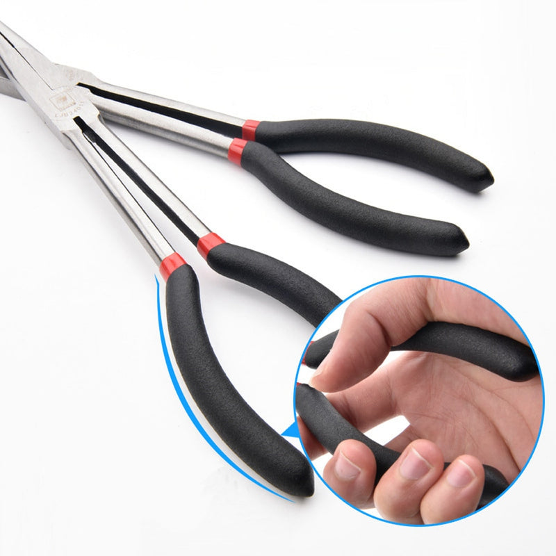 Long Pliers Straight 25 45 90 Degree O-Shape Bend Needle Nose Pliers 11" Plug Puller Multi-functional Mechanics Home Hand Tool