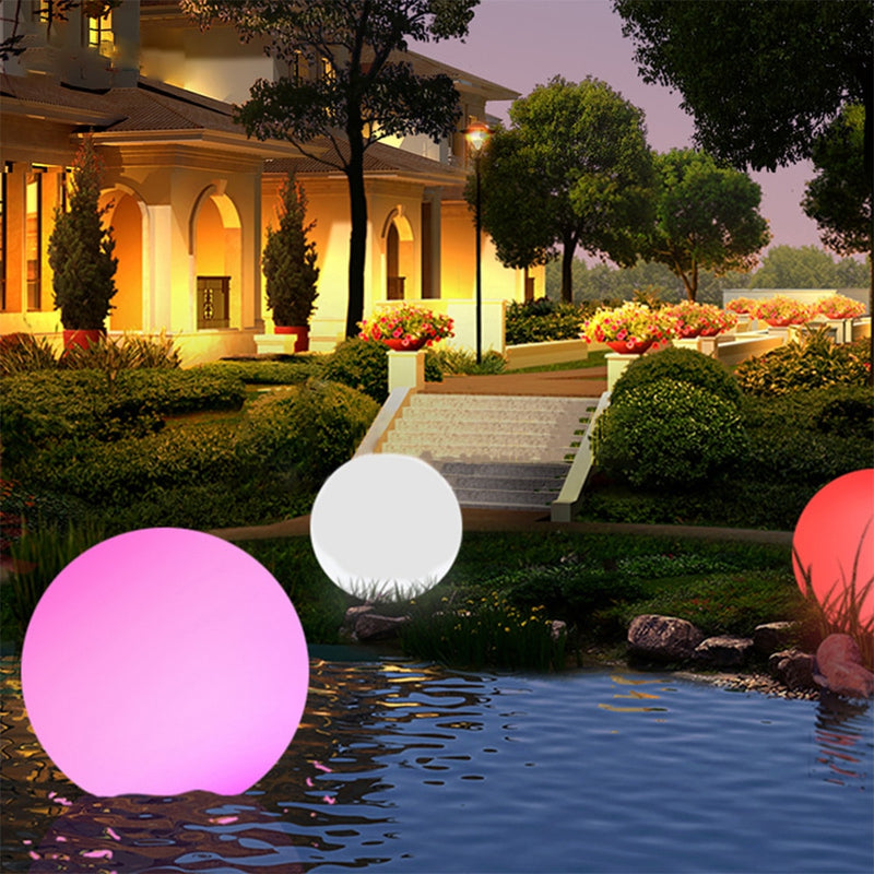 BORUiT RGB LED impermeable bola de jardín luz al aire libre lámparas de césped fiesta de Navidad paisaje piscina luces flotantes