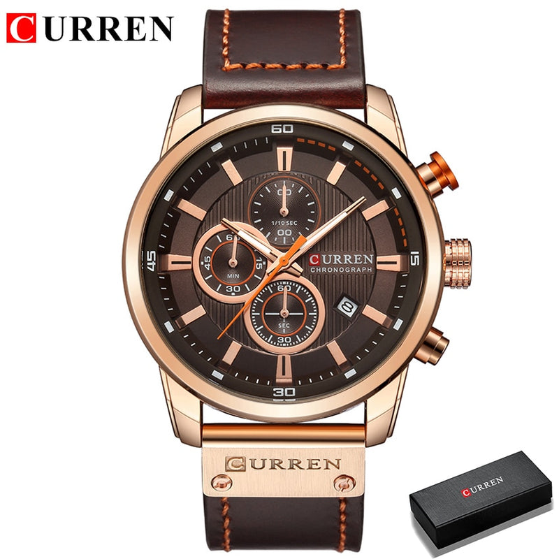 Top-Marke Luxus CURREN Mode Lederband Quarz Herrenuhren Casual Date Business Male Armbanduhren Uhr Montre Homme