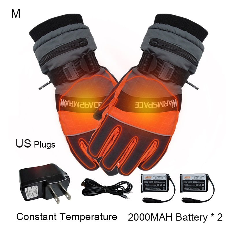Guantes calefactables eléctricos para motocicleta para hombre y mujer, ajuste de temperatura de 5 velocidades, calentador de manos USB, seguridad para esquiar, senderismo y Camping