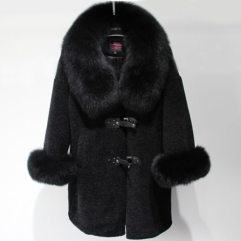 2020 fashion women's clothing Winter jackets Natural wool sheepskin Long teddy bear coat Warm real fox fur coat