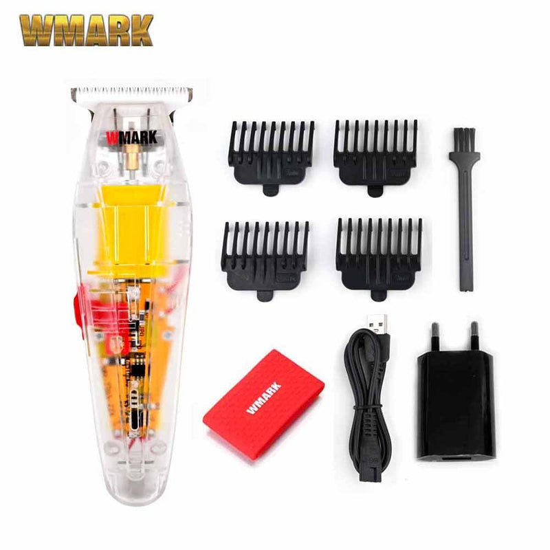 WMARK New NG-202 Transparent Style Detail Trimmer Professionelle wiederaufladbare Haarschneidemaschine 6500 U / min mit 1400 Akku