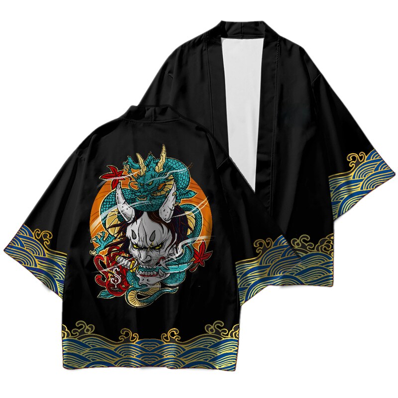 Spring Autumn Japanese Traditional Haori Samurai Oriental Yukata Clothing кимоно японский стиль High-quality Daily Street Wear