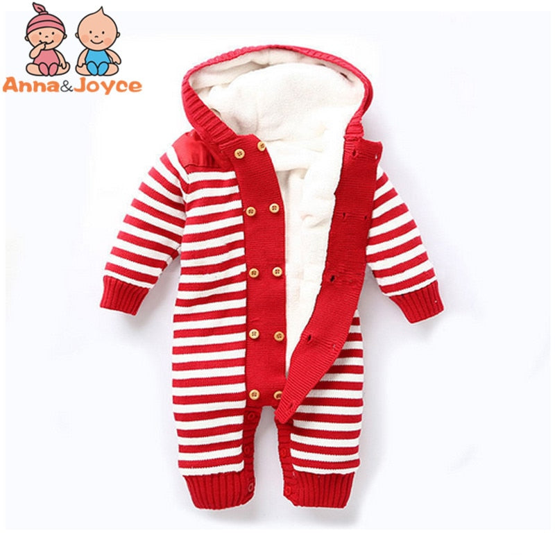 Baby ClothesWinter Cap Hats Baby Sweaters Baby Rompers Thick Cotton Outfit Newborn Jumpsuit for Children Baby Costume