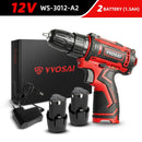 WOSAI 12V 16V 20V Cordless Drill Electric Screwdriver Mini Wireless Power Driver DC Lithium-Ion Battery 3/8-Inch