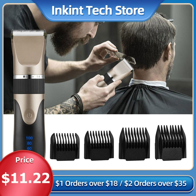 Professionelle Haarschneider Digital USB Wiederaufladbare Haarschneidemaschine für Männer Haarschnitt Keramikklinge Rasiermesser Haarschneider Friseurmaschine