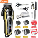 Kemei Haarschneidemaschine Elektrischer Haartrimmer Professioneller Herrenhaarschneider Schnurloser Barttrimmer LED-Anzeige Kabelloser Haarschneider