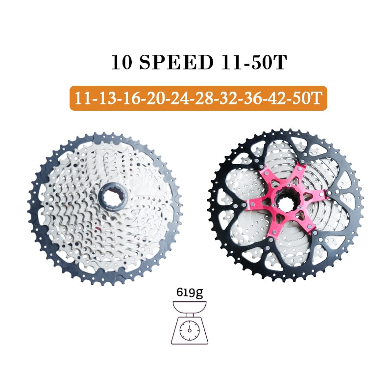 Sunshine Mountain Bike 8 9 10 11 12 Speed Velocidade Bicycle Cassette MTB Freewheel Sprocket 36T 40T 42T 46T 50T 52T for SHIMANO