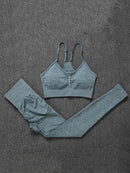 ATHVOTAR Two Piece Set Women Seamless Gym Sports Bra and High Waist Leggings Outfits Solid Color Fitness Tracksuit Women