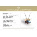 Lotus Fun Real 925 Sterling Silver Natural Labradorite Fine Jewelry Interesting Gold Eyelashes Pendant without Chain for Women