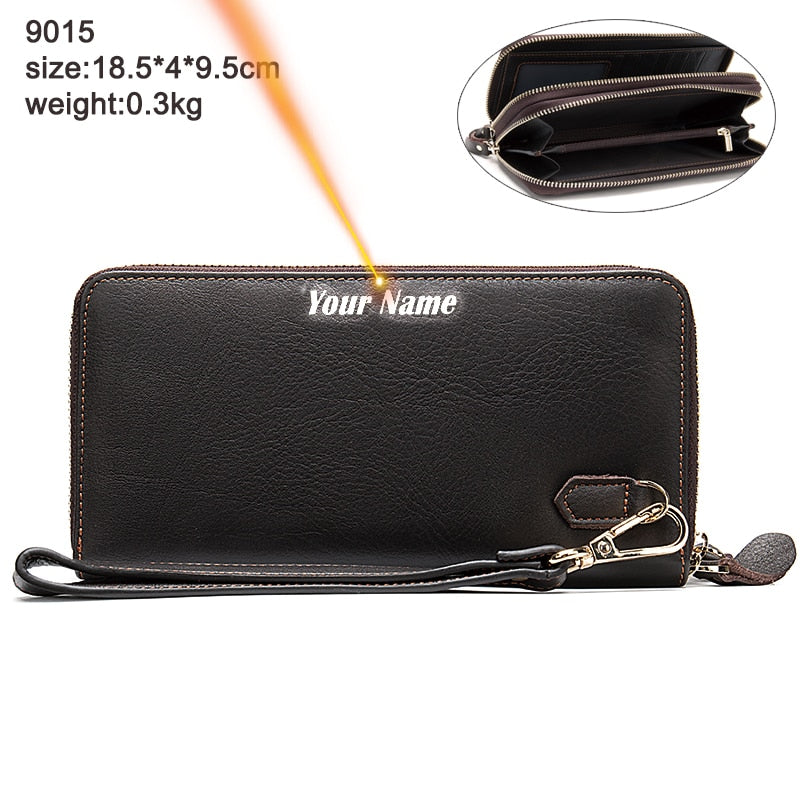 Westal Herren Geldbörse Echtleder Clutch Bag Herren Geldbörse Leder Geldbörse für Kreditkarte Handy Geldbörsen für Reisepass Geldbörsen