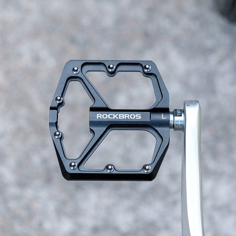 ROCKBROS MTB ciclismo ultraligero Pedal bicicleta sellado DU rodamiento pedales aleación de aluminio CRMO antideslizante Cleat Bike parte pedales