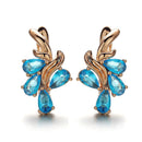 4 Farbe Edle Natürliche Zirkon Blume Ohrstecker Rot Grün Farbe Hochwertige Ohrringe Für Frau Ästhetisches Luxus Schmuck Geschenk