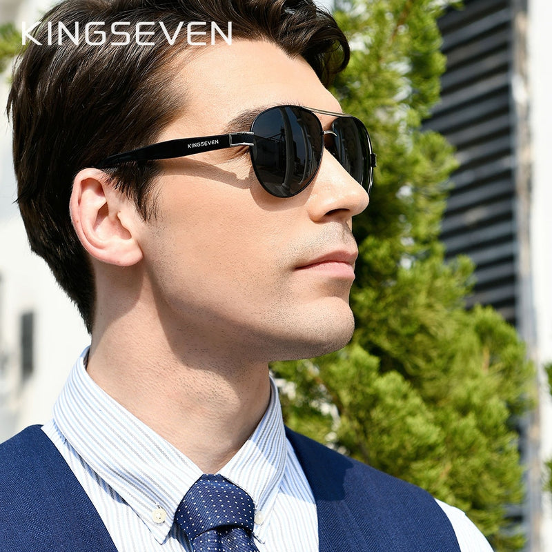 KINGSEVEN 2022 Official Debut Sunglasses Men Polarized Gradient Sun glasses Women Acetate Wire-Core Temples Pilot Eyewear N7777