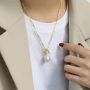 ANDYWEN 925 Sterling Silver Gold Long Chain Pearl Pendant Necklace Horoscope Jewelry 2020 Fashion Rock Punk Jewelry For Women