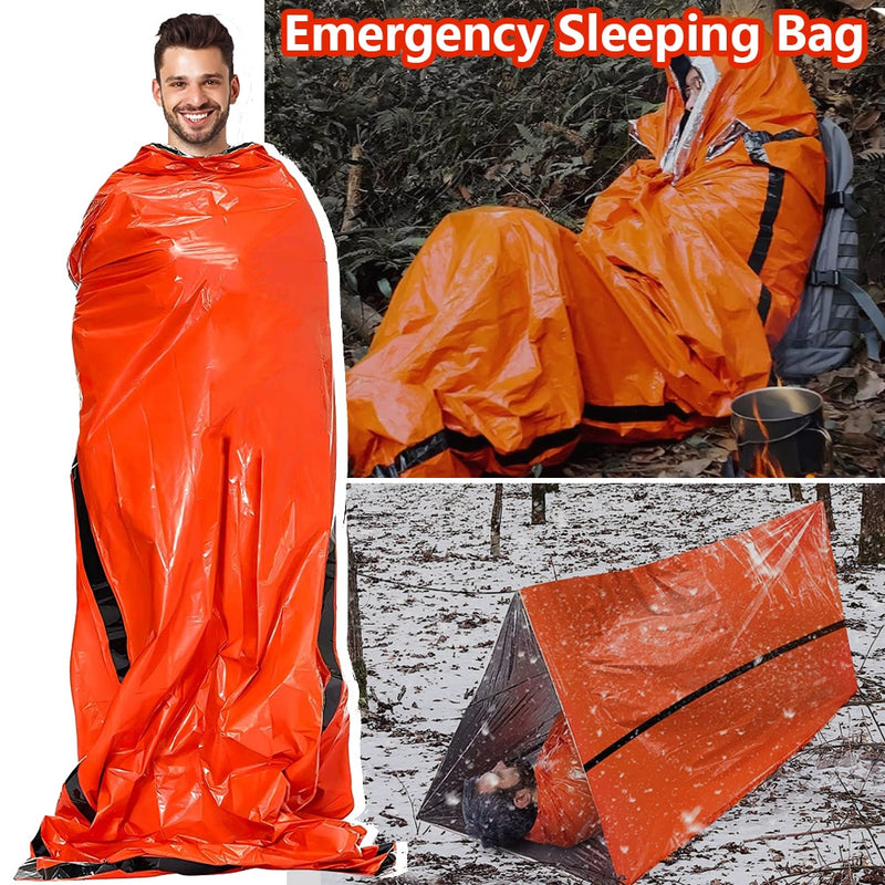 Notfall-Überlebensschlafsack Leichter, wasserdichter Thermo-Notfall-Biwaksack mit tragbarem Kordelzug