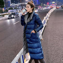 FTLZZ Women Double Sided Down Long Jacket Winter 90% White Duck Down Coat Double Breasted Warm Parkas Snow Outwear